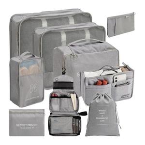 Ensemble de 9 sacs de rangement en <span class=keywords><strong>tissu</strong></span> légers pour maquillage et articles de toilette, idéal pour les voyages, la salle de bain et la garde-robe - Product Image 1