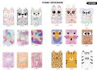 Vente en gros usine – Carnet A5 à spirale avec couverture rigide, motif lapin en peluche mignon, avec serrure et clé