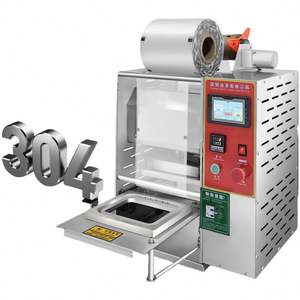 Machine de scellage entièrement automatique pour aliments frais et cuisinés, boîtes alimentaires, conservation des aliments, machine à film pour boîtes en aluminium - Product Image 4