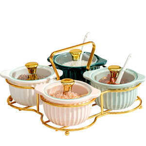 Accesorios de cocina de diseño de lujo, olla de condimentos de cerámica, Serie de almacenamiento para sal, pimienta, especias, tarro de azúcar - Product Image 1