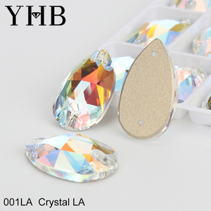 YHB <span class=keywords><strong>LA</strong></span> Drop Light AB Glass Rose AB Strass da cucire Flatback per Abbigliamento, Vestiti, Borse H6230 - Product Image 6