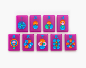 Tuiles de Mahjong en Acrylique à Couche Unique Motif Fleur de Prunier, Série Classique Standard Américaine, pour Fêtes entre Amis, Vente au Détail et en Gros Personnalisée - Product Image 5