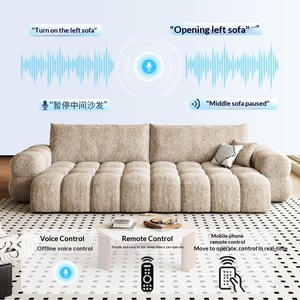 Canapé convertible multifonctionnel électrique en tissu chenille au design moderne, réglable et rétractable, à double usage intégré - Product Image 3