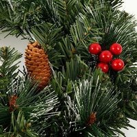 Direkt vom Hersteller Luxuriöser 24-Zoll (60CM) Umweltfreundlicher PVC & Kiefernnadel Gemischter Outdoor-Weihnachtskranz zur Dekoration