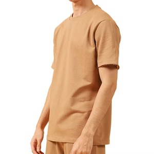 T-shirts d'été unis pour hommes OEM, 100 % coton tricoté, anti-plis, respirants, manches courtes, 210 g, logo personnalisé, marque privée - Product Image 5