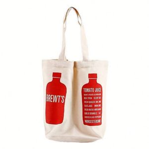 Bolsa de Lona para Vino con Logotipo Impreso, Bolsa de Almacenamiento de Lona de Algodón al por Mayor, Bolsa para Botella de Vino con Cordón - Product Image 4