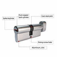 Serrure de porte à mortaise pneumatique de sécurité anti-effraction en zinc numérique Fac, avec 3 clés et entraxe de 60 mm, vente en gros