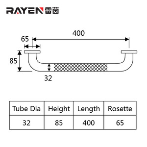 Barra de Agarre de Acero Inoxidable Rayen de 60 cm Antideslizante para Montar en la Pared del Baño o Ducha - Product Image 5