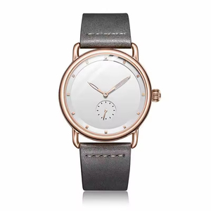 simple design classic stainless steel men quartz <b>watch</b> with retro lather strap good price customized logo - Product Image 5