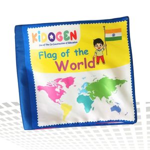 Libro de Tela KIDOGEN con Diseños de Países para Niños |   Libro de aprendizaje sobre mapas del mundo y países |   Banderas, capitales e identificación geográfica - Product Image 1