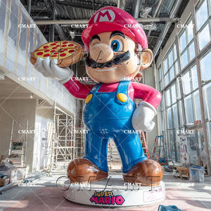 Figura de Mario de Tamaño Real en Resina de Fibra de Vidrio, Juguete Infantil de Dibujos Animados, Escultura Pop Art para Tienda de Videojuegos - Product Image 2