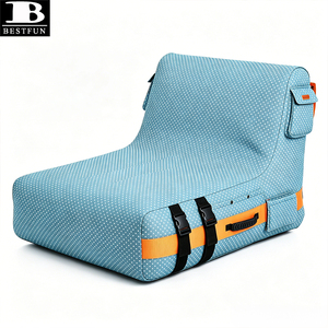 Fauteuil-lit gonflable de luxe à pois, ergonomique, flottant, pour extérieur, avec poche porte-boissons, pour jardin et cour. - Product Image 6