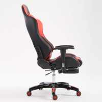 Chaise de jeu ergonomique de style racing avec cadre métallique, repose-pieds, accoudoirs 2D réglables, confortable et luxueuse