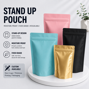 Wholesale High Quality Custom Printed Stand up Pouch <b>Bag</b> Stand up <b>Zip</b> Lock Pouch for Food Packaging <b>Bag</b> - Product Image 1
