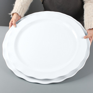 Thickened <b>melamine</b> tableware, extra-large round platter for banquets, imitation porcelain, commercial restaurant and hotel, - Product Image 1