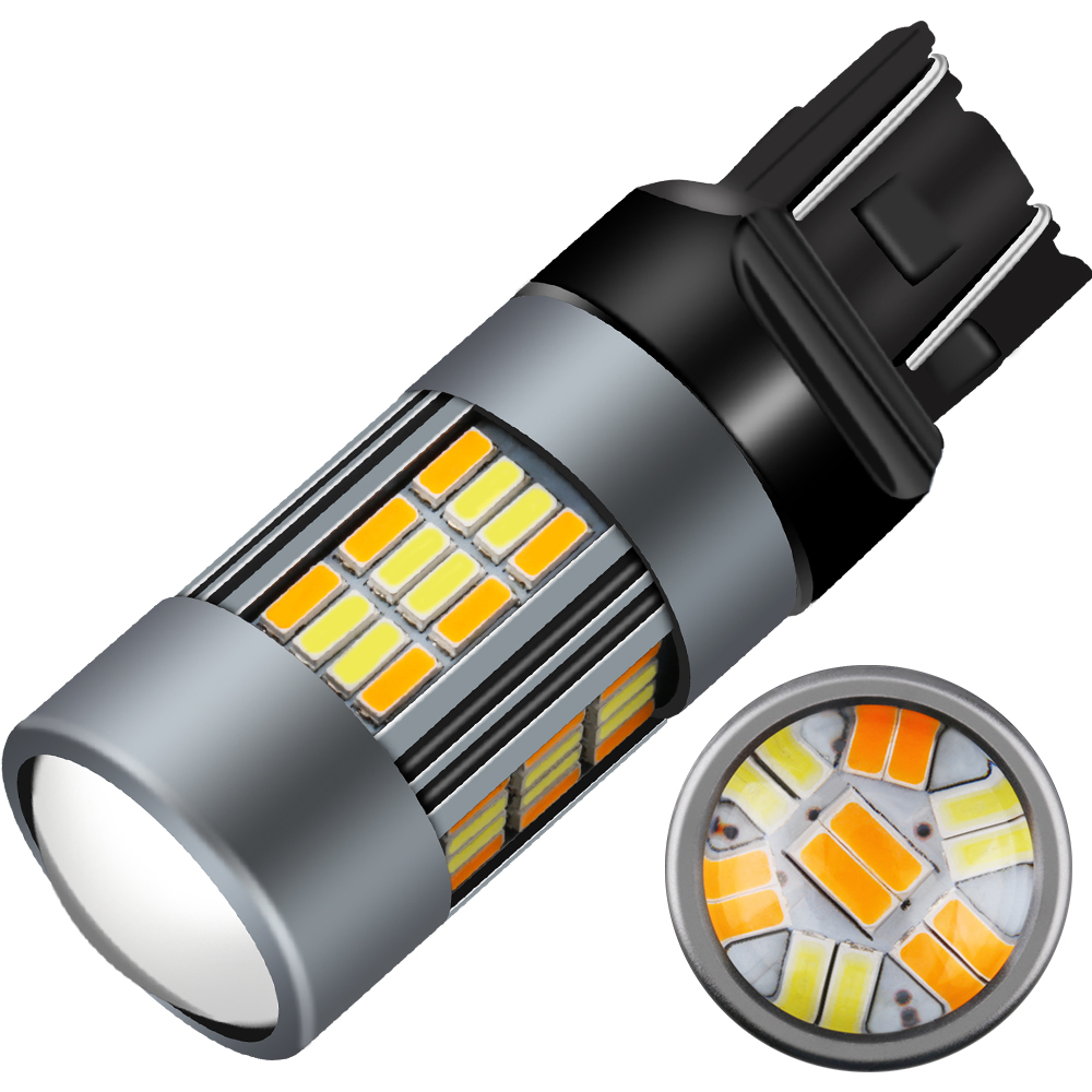 Wholesale 2.5W Dual Color 1156 1157 3157 7440 7443 T20 W21/5W Led 4014 62SMD Car Brake Reverse Light DJ055-7443