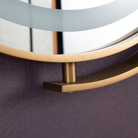 Miroir de maquillage LED rond avec cadre doré, miroir de vanité mural moderne rétroéclairé avec interrupteur tactile résistant à l'eau, sur mesure