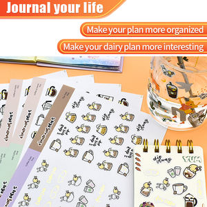 Feuilles d'autocollants décoratifs personnalisées de haute qualité, fournitures pour journal intime, <span class=keywords><strong>scrapbooking</strong></span>, feuilles d'autocollants en PVC découpées à la forme, <span class=keywords><strong>feuille</strong></span> d'autocollants en <span class=keywords><strong>feuille</strong></span> d'or coréenne - Product Image 3