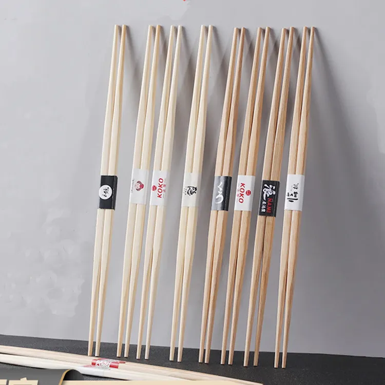 Sumpit Gaya Jepang Rumah Tangga Sushi Sekali Pakai Kedua Ujung Runcing Sumpit Bambu Logo Kustom