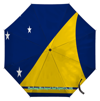 Paraguas Plegable con Bandera de Saipan, Apertura y Cierre Automático, Compacto, Portátil, Grande, para Protección Contra la Lluvia y el Viento