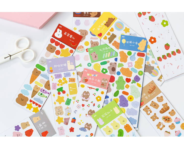 Милый мультяшный декоративный дневник, наклейка, альбом, календарь, поцелуй, наклейка на руководство, телефон и расписания