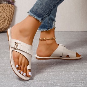 Summer New Fashion Large Size Women's <b>Flat</b> Sandals Casual Simple Comfortable Non-slip Slippers Women Shoes Wholesale - Product Image 4