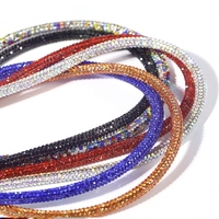 Bande de strass en verre rond pour la confection de bijoux DIY, accessoires de vêtements, bande décorative en strass, vente en gros