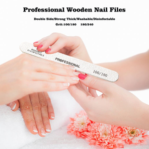 Limes à ongles en bois professionnelles, tampons de ponçage 100/180/240 double face, non électriques, pour manucure, pédicure et pointes de gel UV en salon - Product Image 6