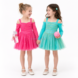 Nouvelle Robe de Sport pour Filles 2026 – Paillettes Scintillantes, Tulle Étoilé, Manches Longues, Tissu Yoga, Vêtements de Sport – Faible MOQ, Prix Usine - Product Image 2