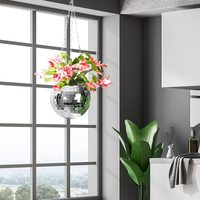 Suspendus Disco Ball Planter Pot Plante Cintre pour Décoration Intérieure, Jardinières pour Plantes d'Intérieur Écologique