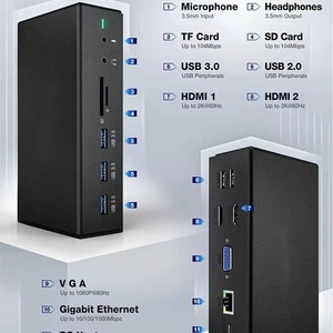 Type-<b>C</b> Docking Station DisplayLink Multi-Screen Extender USB <b>Hub</b> for High-Definition Screen Projection 100W Stock 10+ Ports High - Product Image 4