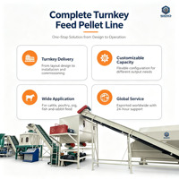 Ligne de production de granulés d'aliments pour animaux industrielle 4 T/H à prix d'usine, usine de traitement automatique pour usine d'aliments, export en gros