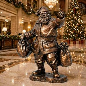 "Lo Spirito del Dono" - Grande Scultura di Babbo Natale in Bronzo Fusa a Mano, Statua in Bronzo di Grandi Dimensioni - Product Image 2