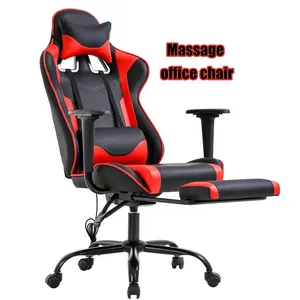 असबाब नरम चमड़े की एर्गोनोमिक चाइज़ गेमिंग कुर्सी मसाज ऑफिस चेयर 2डी आर्मरेस्ट फुटरेस्ट रिक्लाइनिंग मसाज कुर्सी के साथ