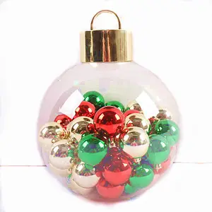 Groothandel Custom Kleurrijke Kerst Plastic Clear Grote Bal Met Kleine Bal Ornament Voor Thuis Tafeldecoratie