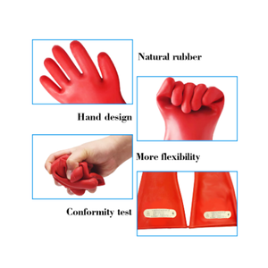 Guantes de Goma Aislantes de Alto Voltaje para Electricistas, Guantes de Protección de Seguridad para Trabajos Eléctricos - Product Image 4