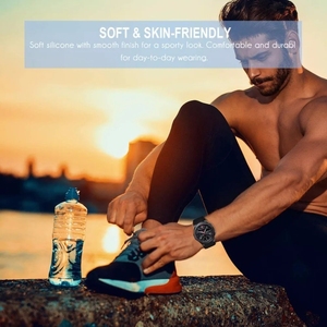 Bracelet en silicone rayé universel Forwelleny 20 mm 22 mm pour <span class=keywords><strong>Samsung</strong></span> Watch 6 Huawei GT4 Band pour <span class=keywords><strong>Galaxy</strong></span> <span class=keywords><strong>Gear</strong></span> S3 Accessoires - Product Image 6