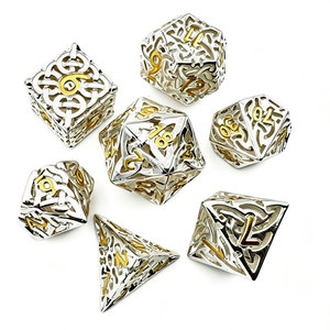 Factory Customizable DND <b>Dice</b> Set White Metal Hollow <b>Dice</b> Personalized Logo Enamel D20 For Tabletop Games - Product Image 3