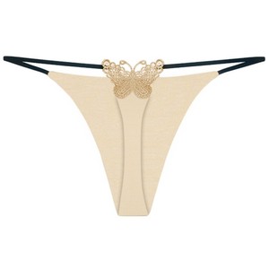 String avec broderie papillon, taille basse, sans couture, sous-vêtements pour femmes, culottes bikini - Product Image 1