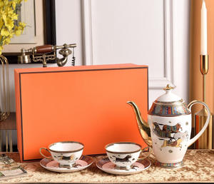 Service à thé en porcelaine fine à motif cheval, style nordique, best-seller - Product Image 1