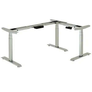 3 legs triple motor corner electric adjustable height desk hardware, adjustable desk riser