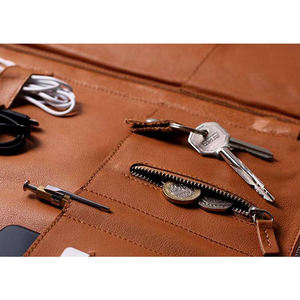 High Quality PU Leather Multi-function Waterproof <strong>Briefcase</strong> Portfolio Bag With Zipper - Product Image 4