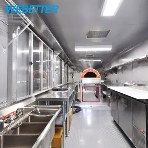 WEBETTER Trailer Oven Pizza ponsel dokumen katering komersial truk makanan BBQ Pizza Mobile dengan dapur penuh untuk dijual Amerika Serikat