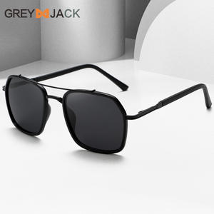 Greyjack – lunettes de soleil polarisées pour hommes, monture en métal noir TR, lentille TAC UV400, charnières à ressort pour la conduite, les voyages et le cyclisme - Product Image 2