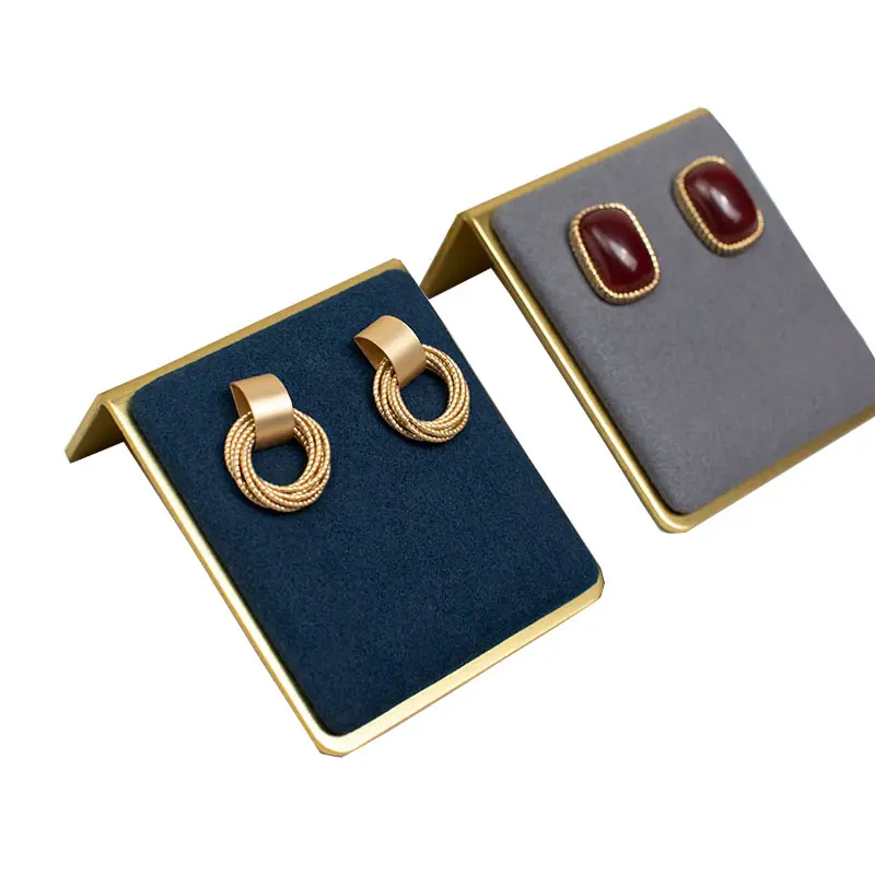 luxury metal jewelry display stand base microfiber earings stud display holder special jewellery display stand