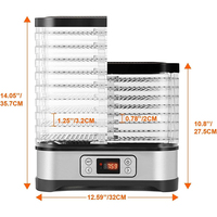Elektrische 400W 5 Trays Voedsel Dehydrator Machine Met Digitale Timer En Temperatuurregeling Voor Fruit Groentevlees Rundvlees Jerky