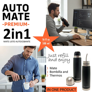 Bouteille isotherme personnalisée en acier inoxydable 2-en-1 avec bombilla intégrée pour Yerba <span class=keywords><strong>Maté</strong></span> - Product Image 5