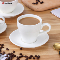 Ensemble cadeau de tasses à espresso en céramique, tasse à espresso et soucoupe, porcelaine blanche, 80, 180, 200 ml, cc, 4 oz, cappuccino, café, thé et espresso