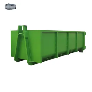 Outdoor mobile waste skips metal hook lift container large construction waste collection and transfer roll -off container