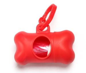 Custom logo New Natural Material Wheat Straw Bone Shaped Distributor with 1rolls Biodegradable Poop Bags Dog Poop Bag <b>Holder</b> - Product Image 1